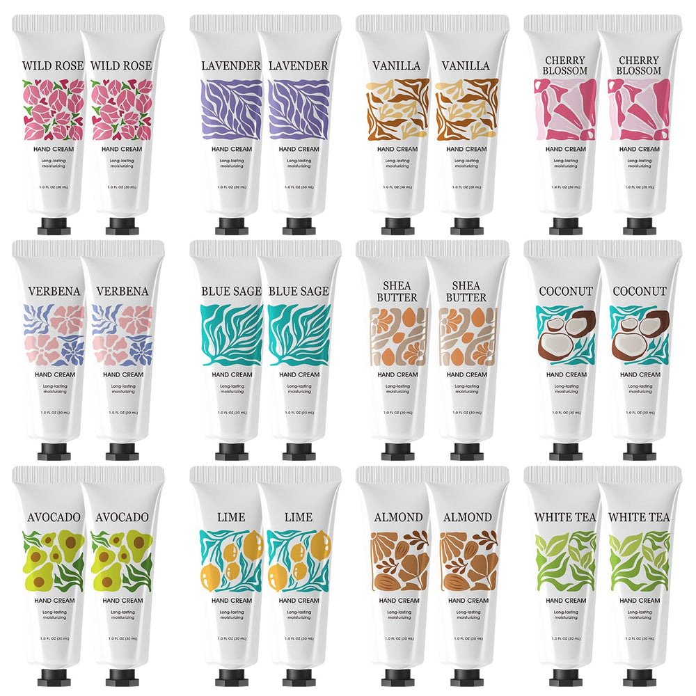 BODY & EARTH # LOVE 24pack hand cream gifts set with assorted fragrances for dry hands.