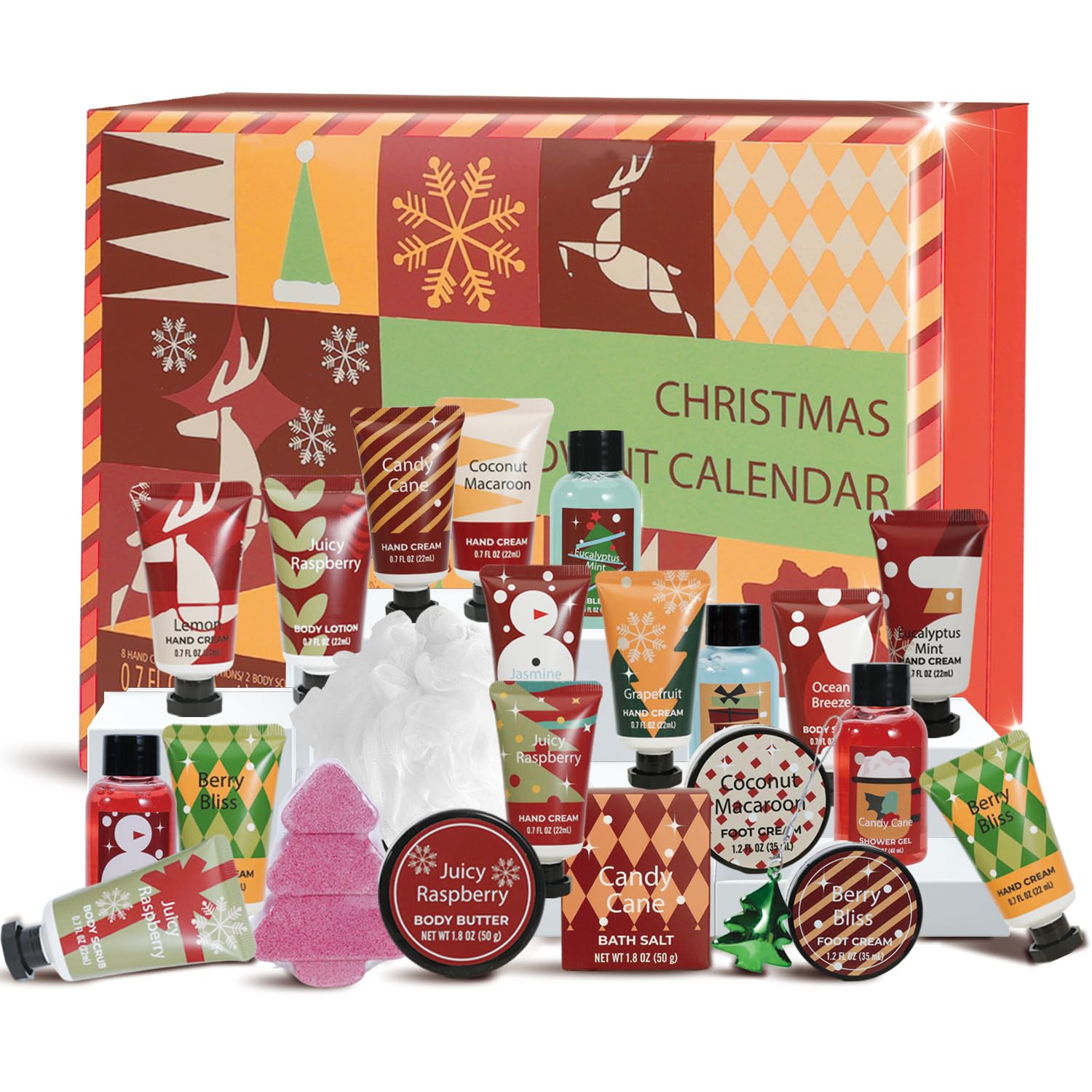 BODY & EARTH # LOVE Advent Calendar 24-Pieces shows daily luxury bath treats for festive self-care rituals.