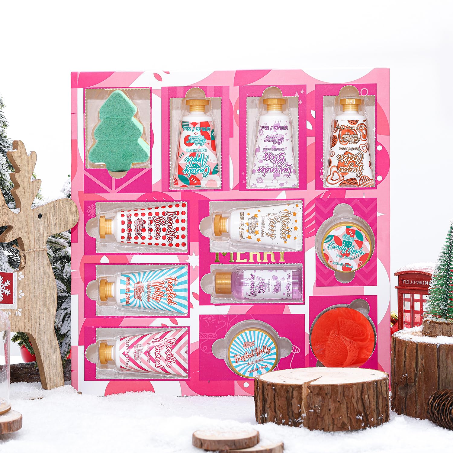 BODY & EARTH LOVE Advent Calendar candy apple candle for cozy evenings.