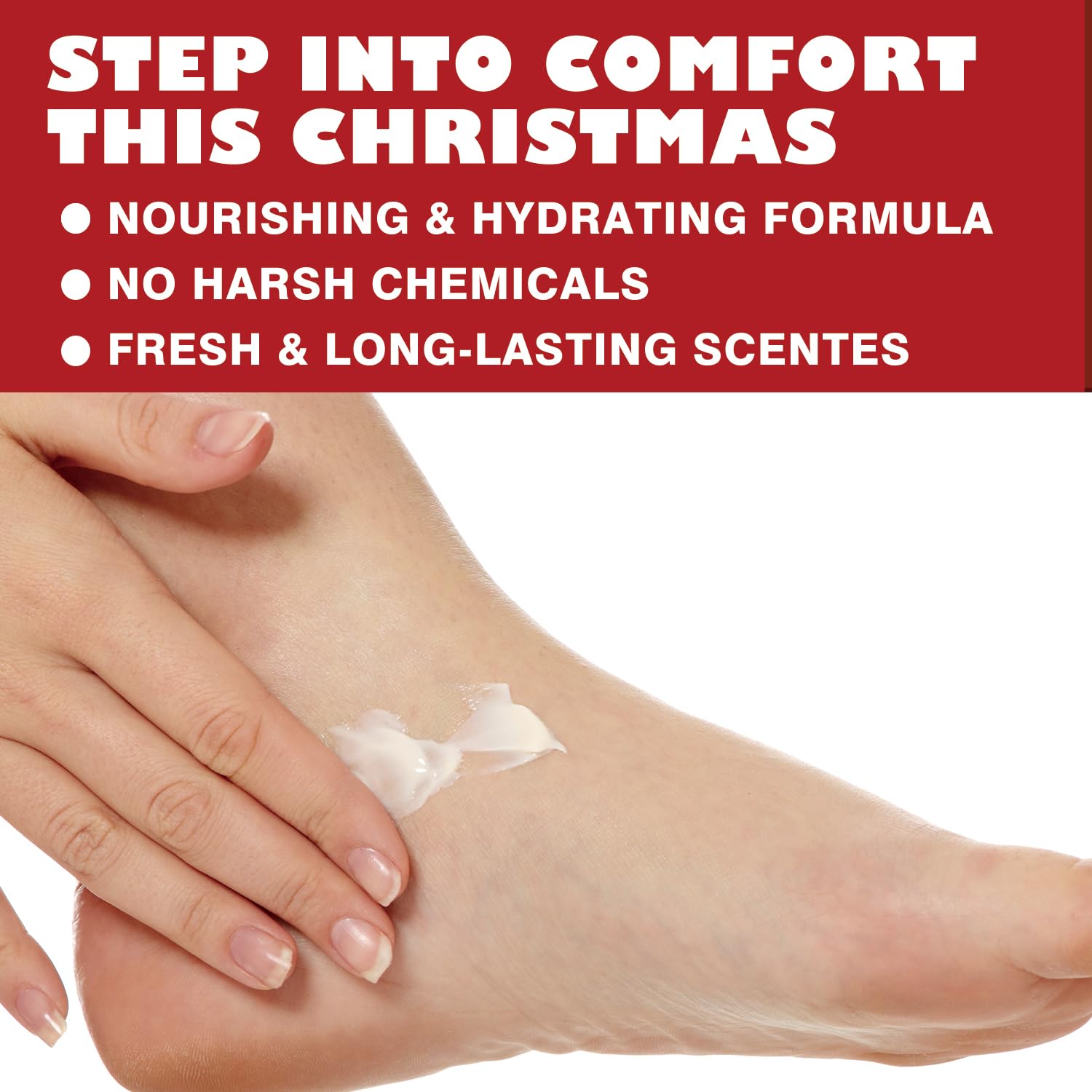 body-earth-love foot-cream closeup emphasizes nourishing relief for tired feet