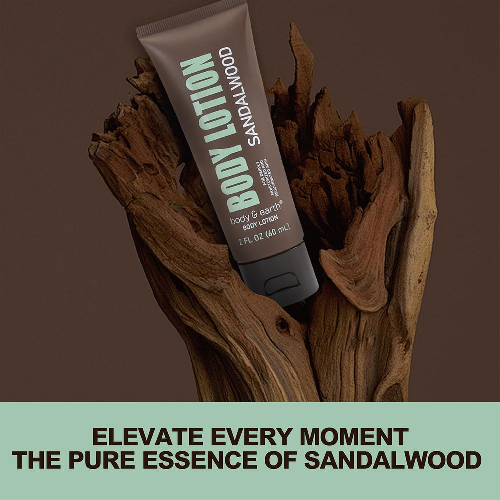 Body & Earth men's body lotion 60ml for hydrating after shower