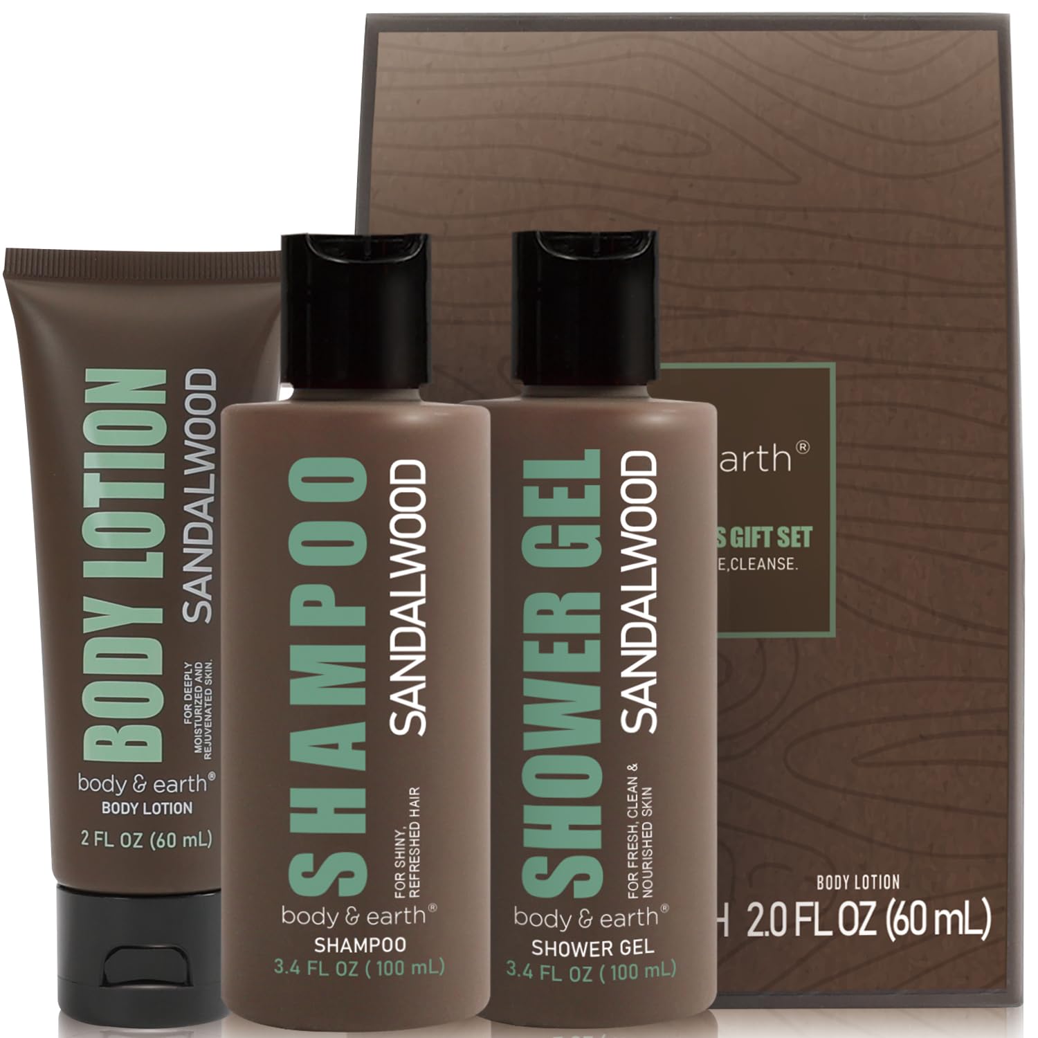 Body & Earth men's gift-ready collection ideal for holidays and occasions