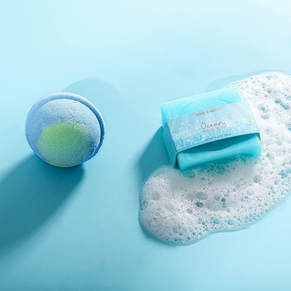 Body & Earth ocean hand cream tube illustrating quick-absorb hydration for soft skin.