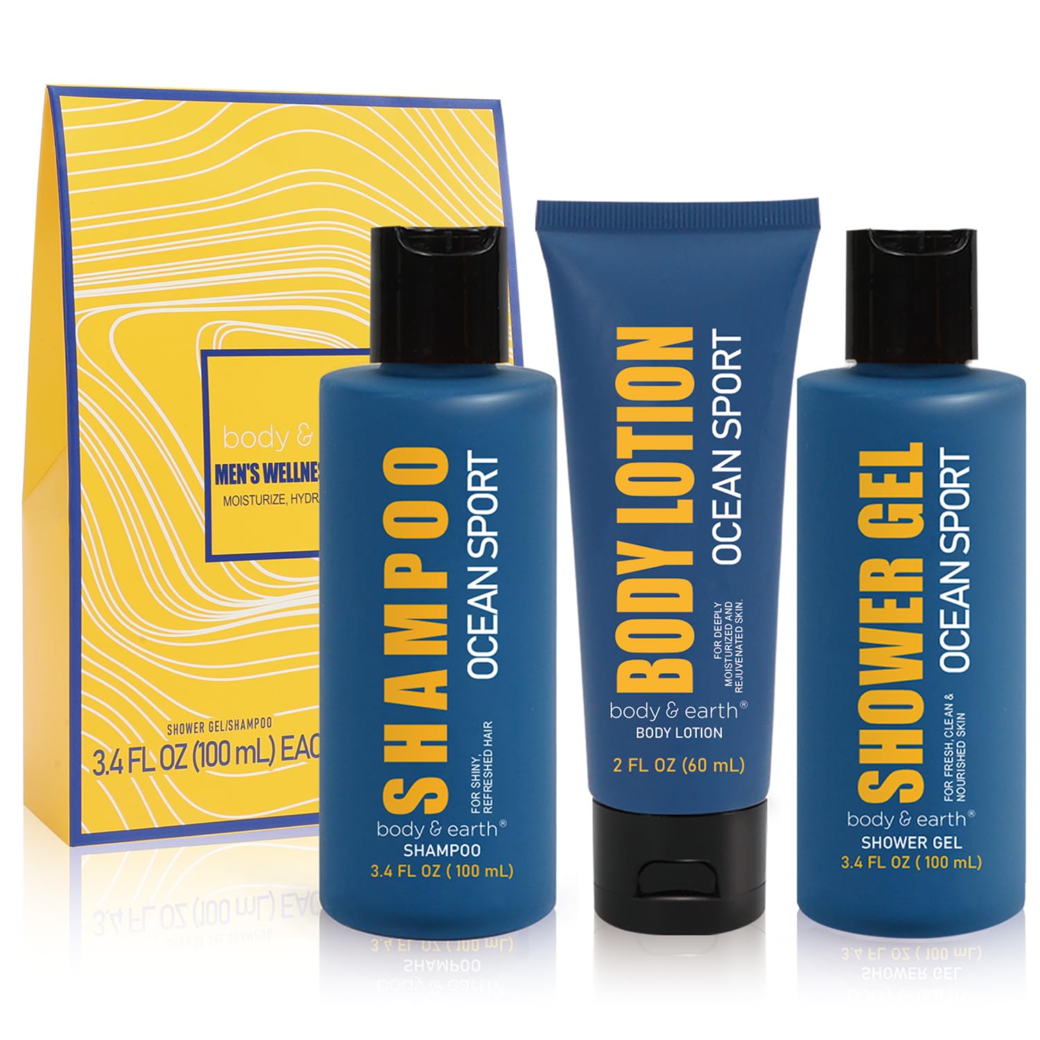 Body & Earth ocean-scent gift-basket with refreshing aroma, ideal for gifting.