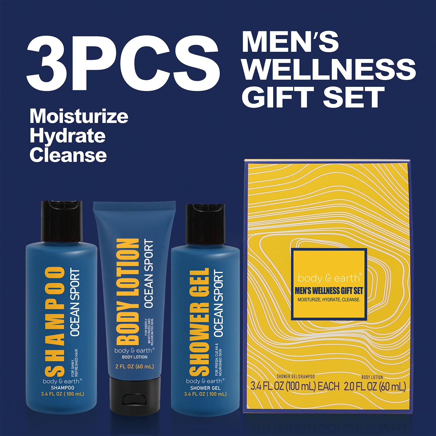 Body & Earth ocean-scent gift set packaging highlights premium gifting appeal