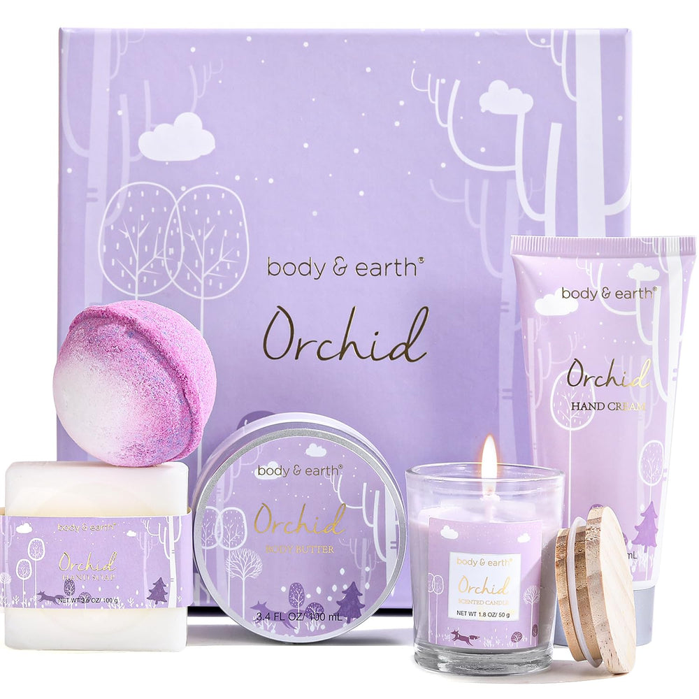 Body & Earth Orchid spa gift box for elegant gifting and at-home relaxation