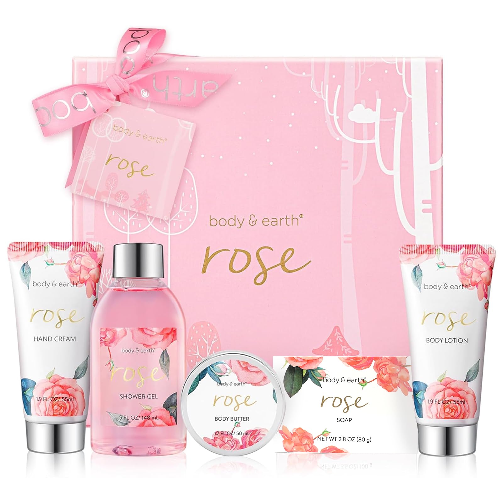 Body & Earth rose spa gift box presents a gift-ready spa moment.