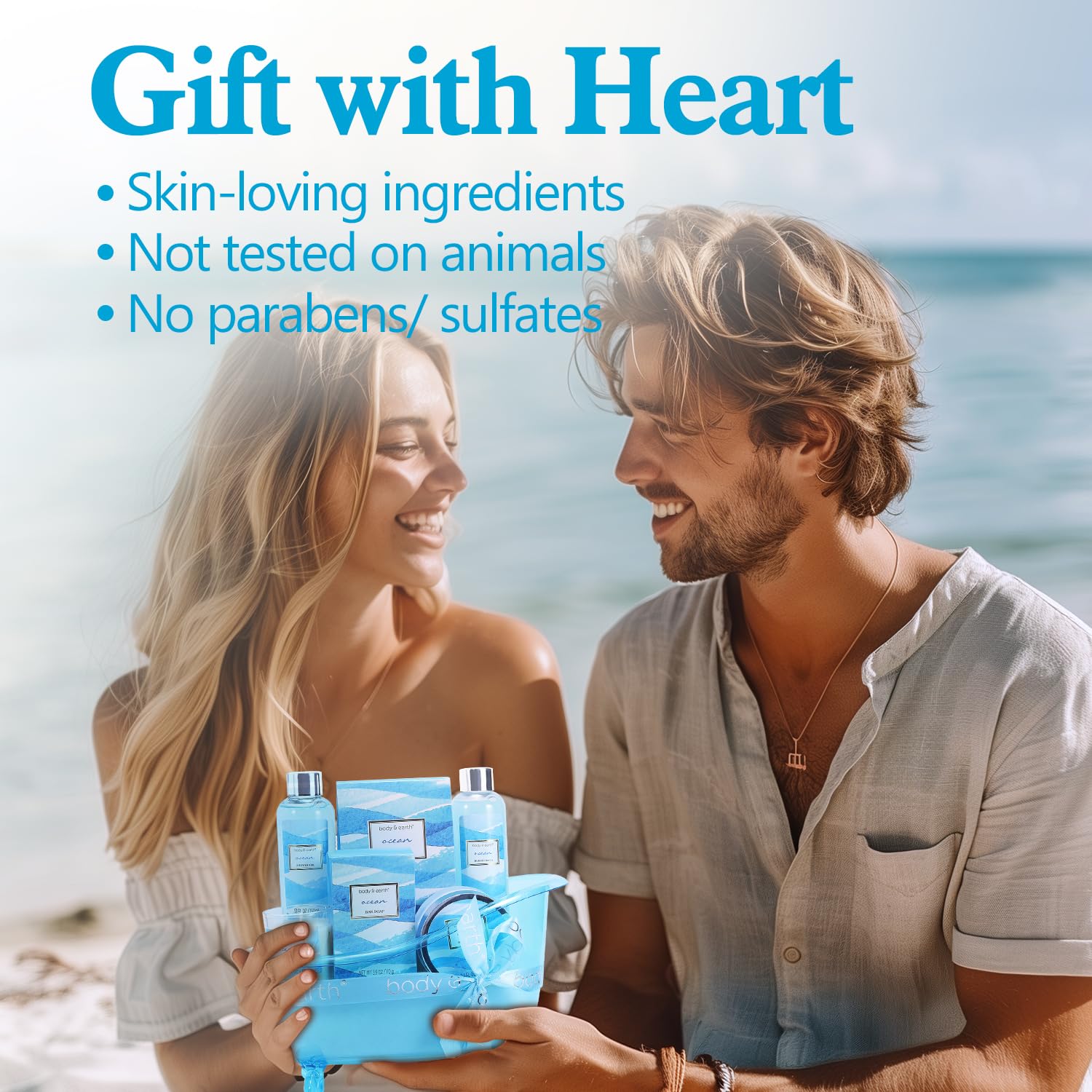 Body & Earth scented candle with ocean scent for unwind moments