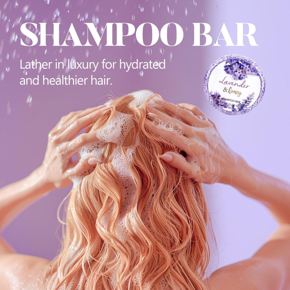 BODY & EARTH shampoo bar lavender honey – moisturizes hair with calming lavender notes