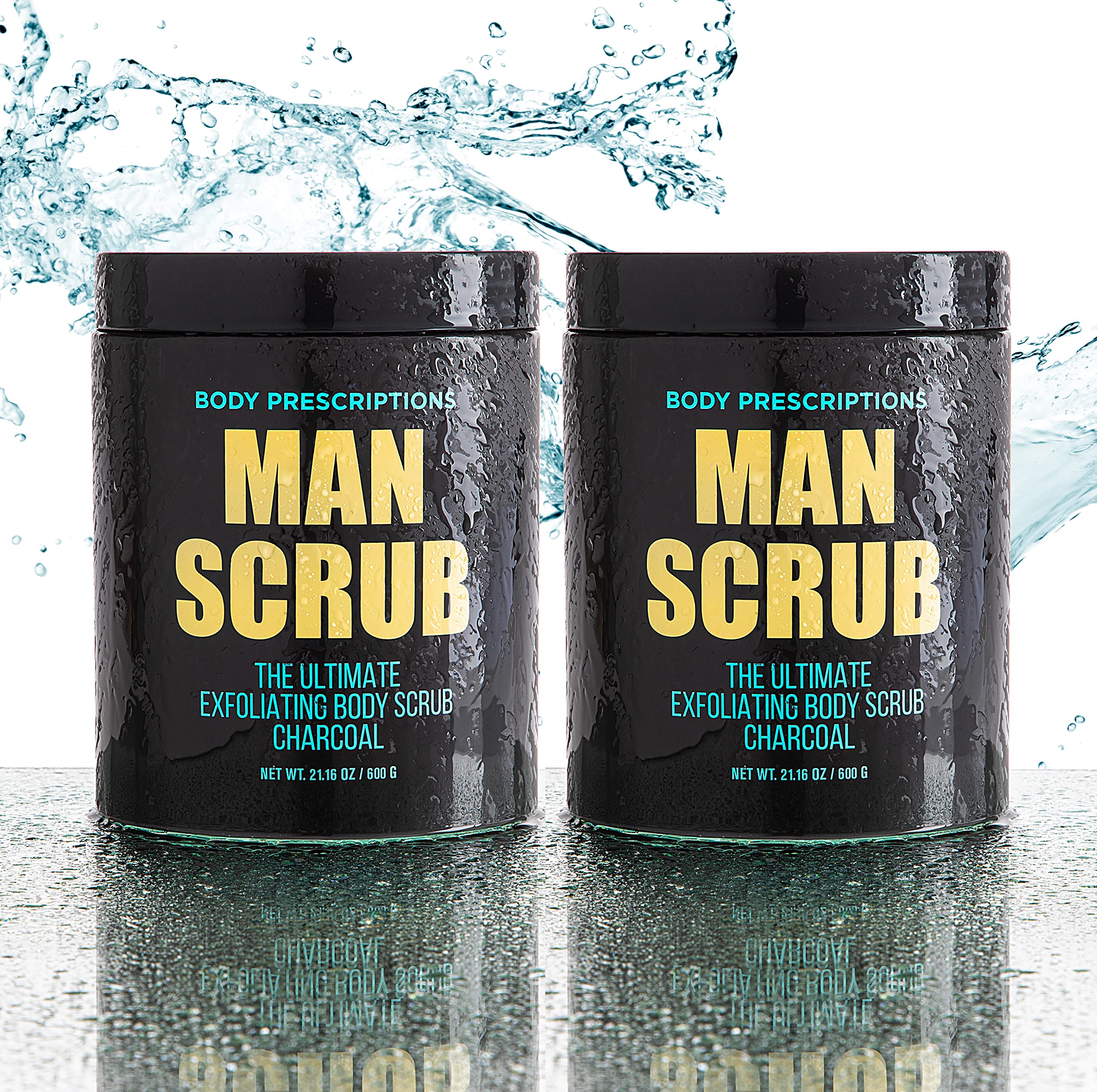 Body Prescriptions Charcoal Scrub texture closeup highlights cleansing and refreshing feel