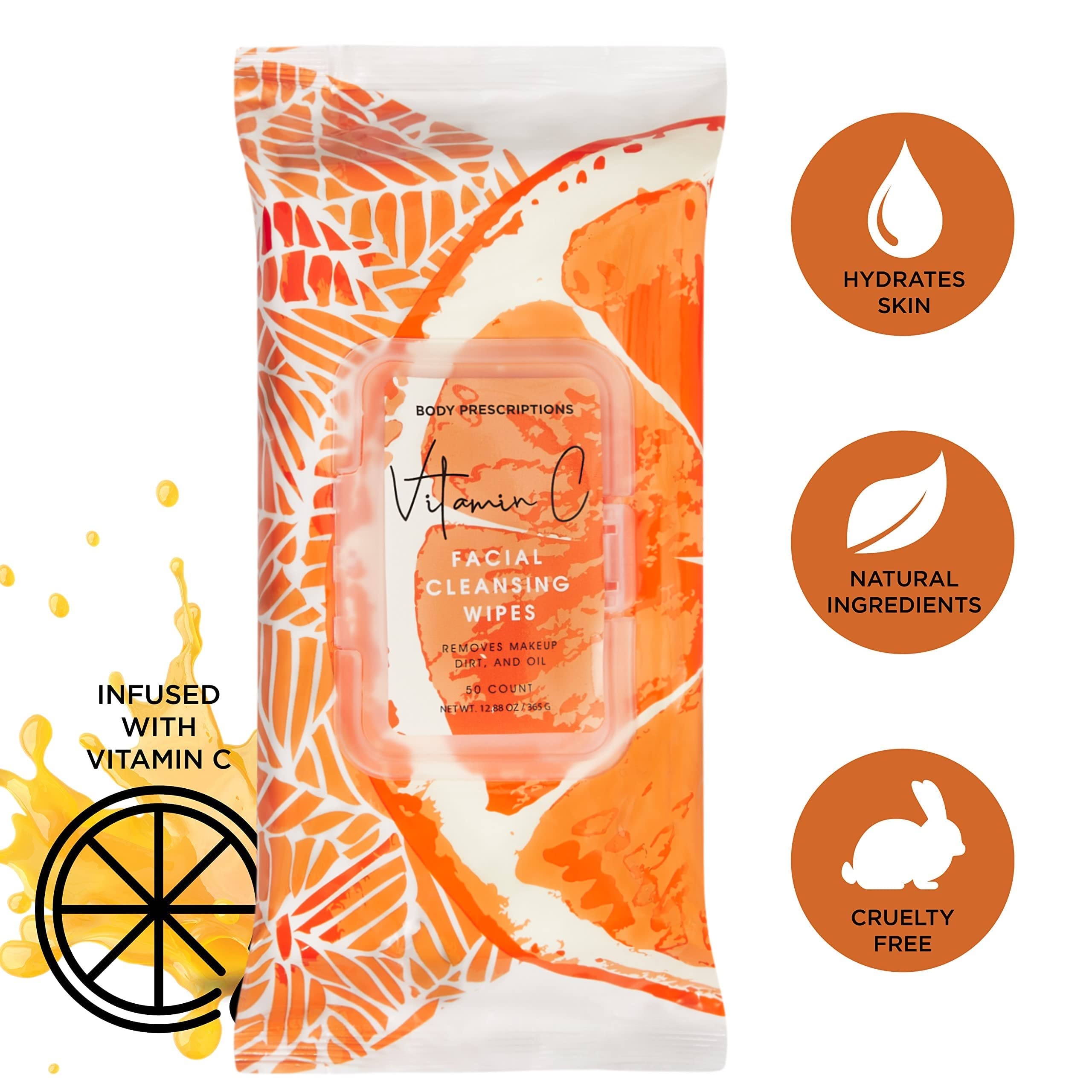 Body Prescriptions makeup cleansing wipes Vitamin C for brightening and antioxidant support