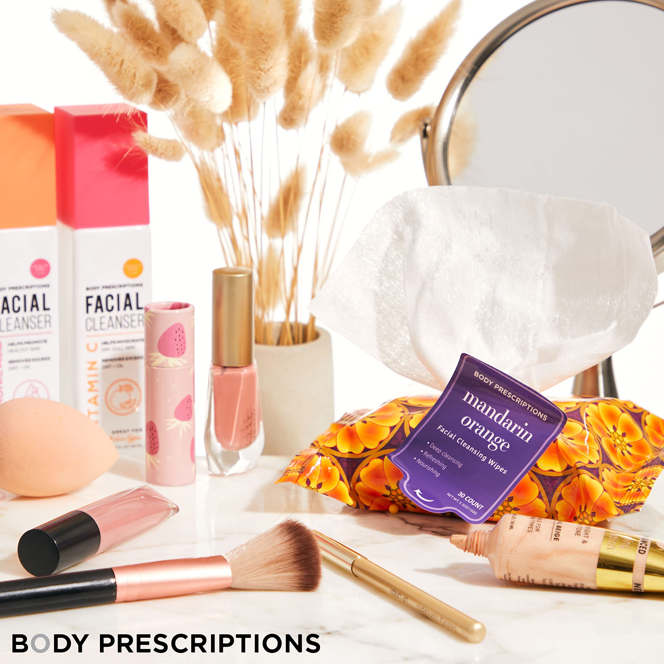 Body Prescriptions gentle wipes leave no sticky residue after cleansing