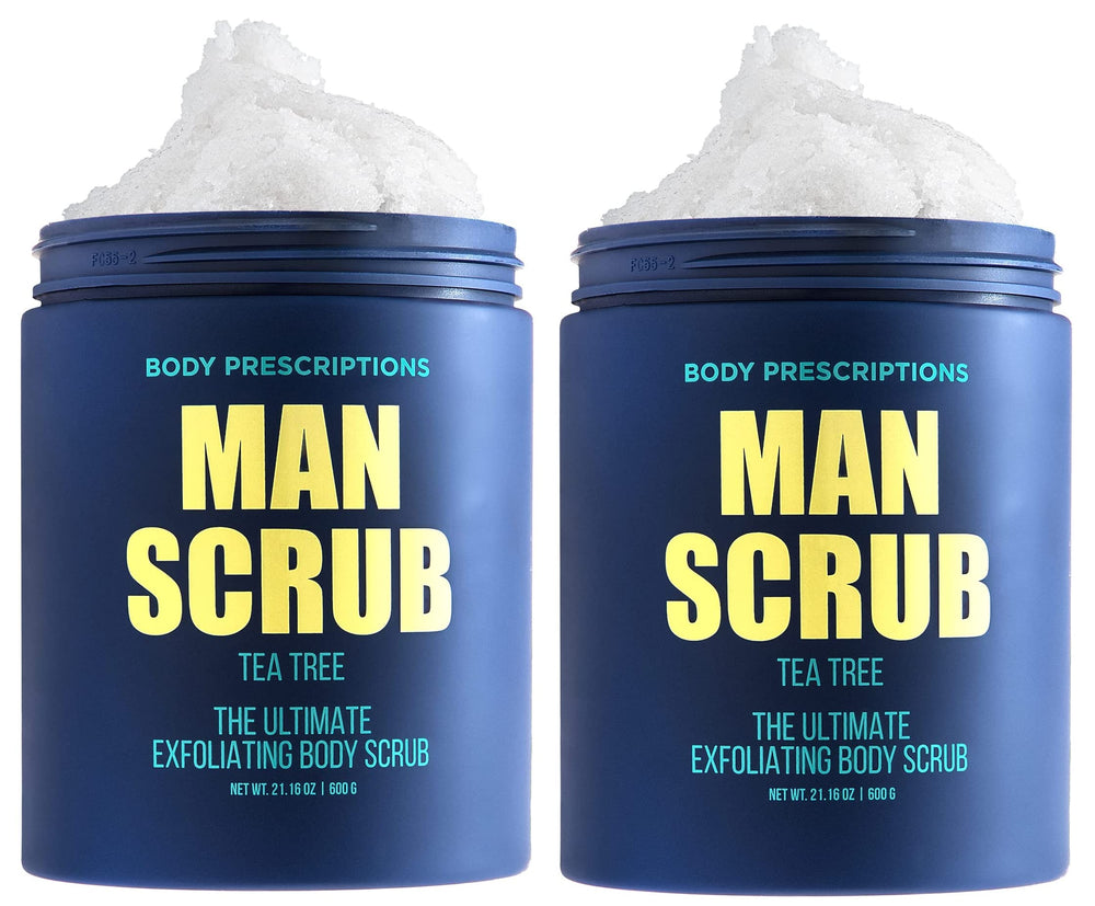 Body Prescriptions Men’s Exfoliating Scrub in twist-top jar for easy daily cleansing