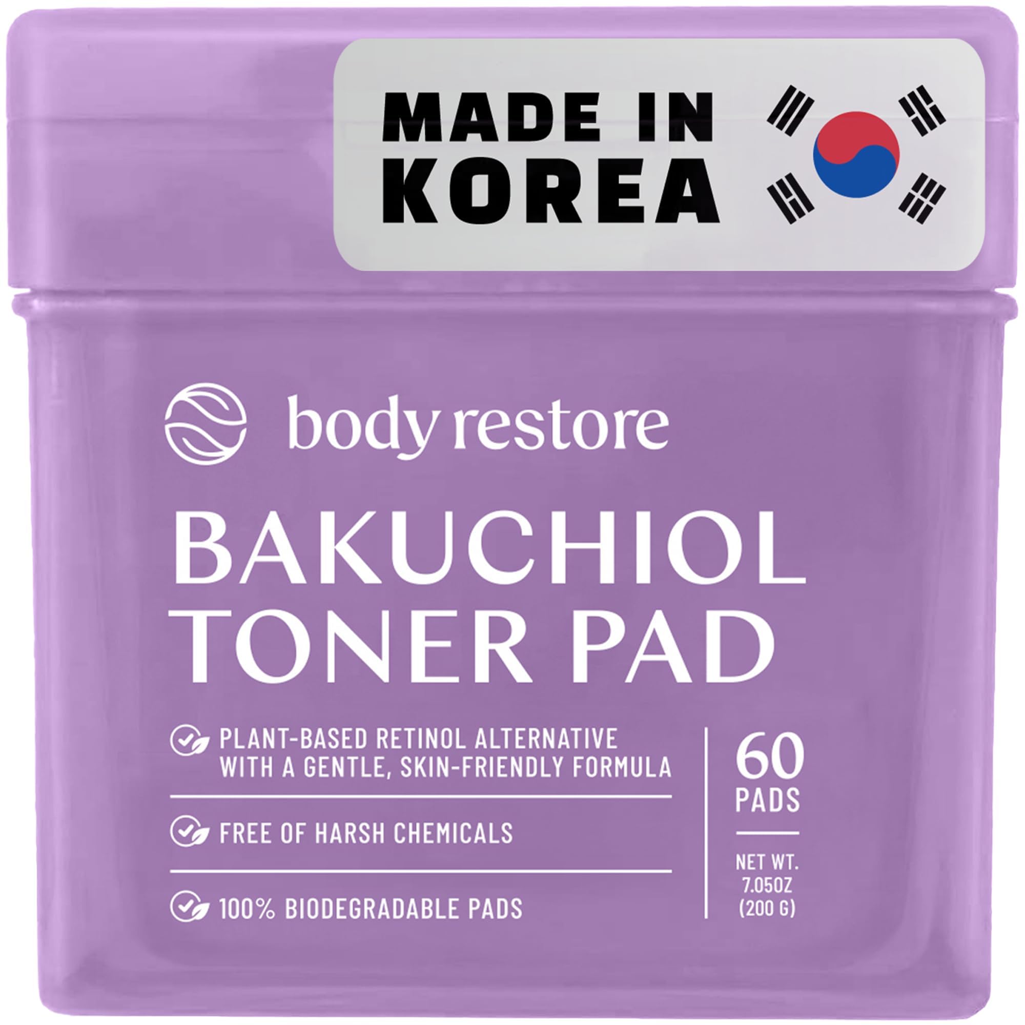 Body Restore Bakuchiol Toner Pads packaging highlighting gift-ready skincare
