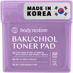 Body Restore Bakuchiol Toner Pads packaging highlighting gift-ready skincare