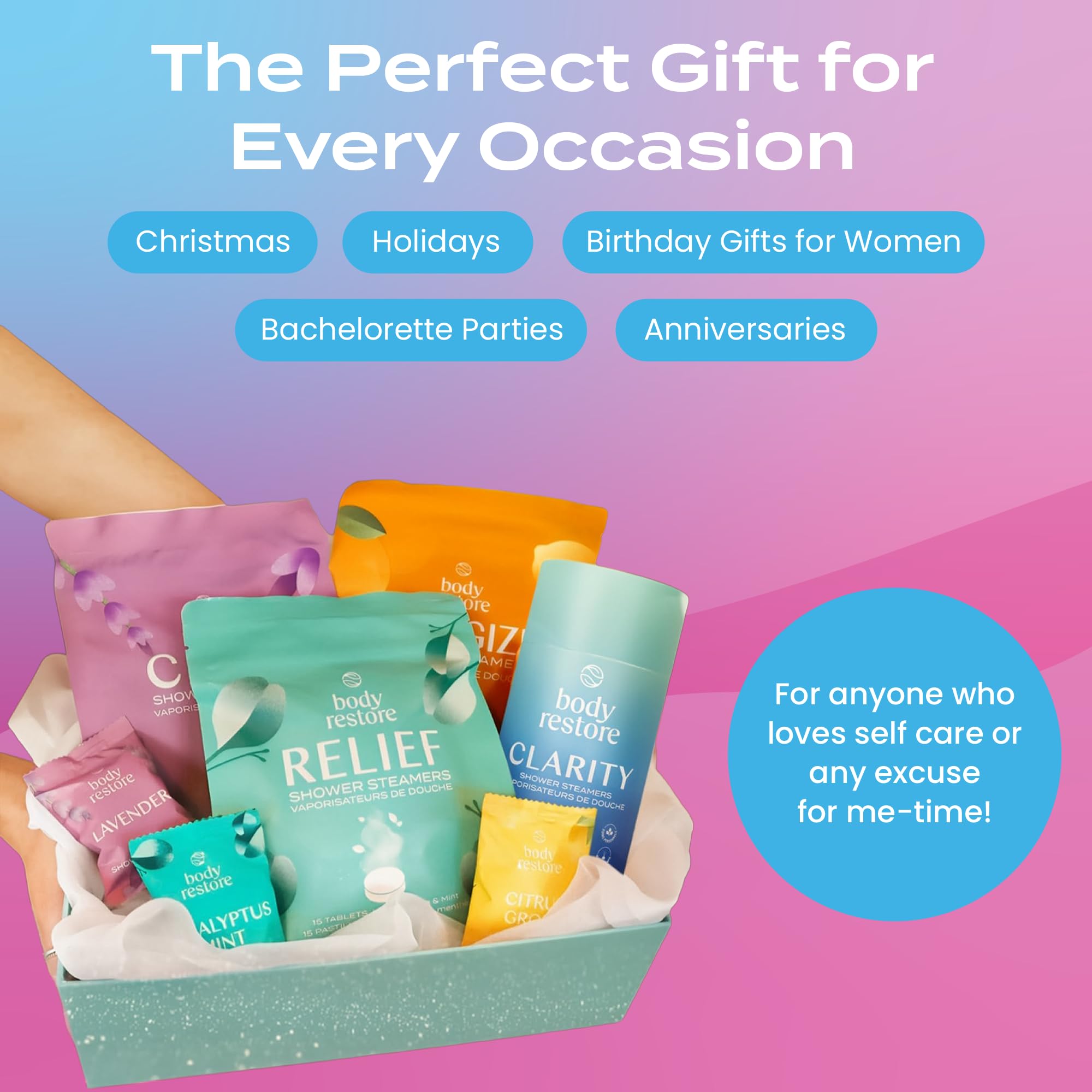 Body Restore Bloom spa-like ambience at home with aromatic steam.