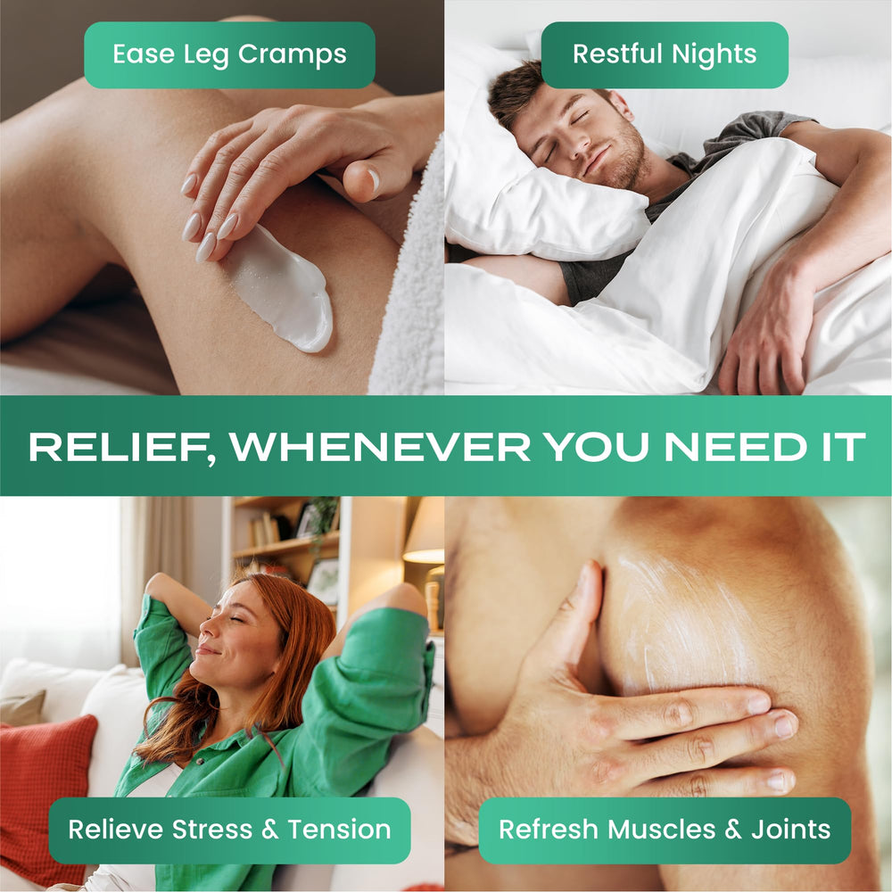 Body Restore magnesium lotion in cozy bedroom setting to support relaxed sleep routine
