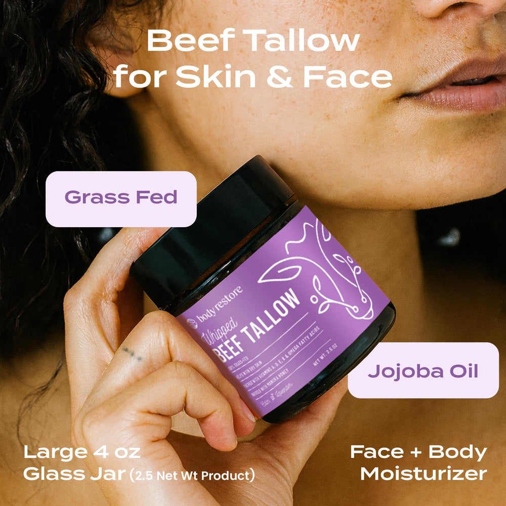 Body Restore balm with Manuka honey and jojoba oils—hydrating skin-supportive ingredients.