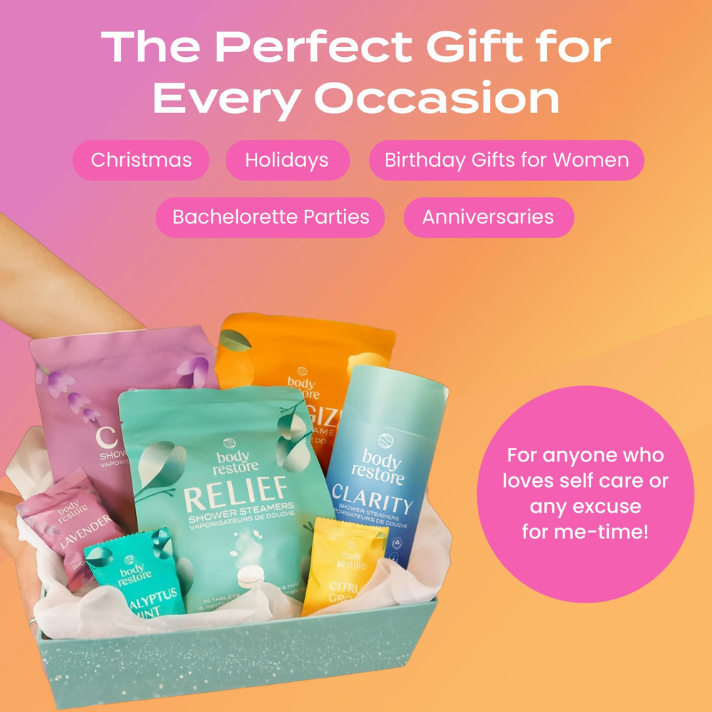 Product bundle of Body Restore steamers on shelf ready for gifting