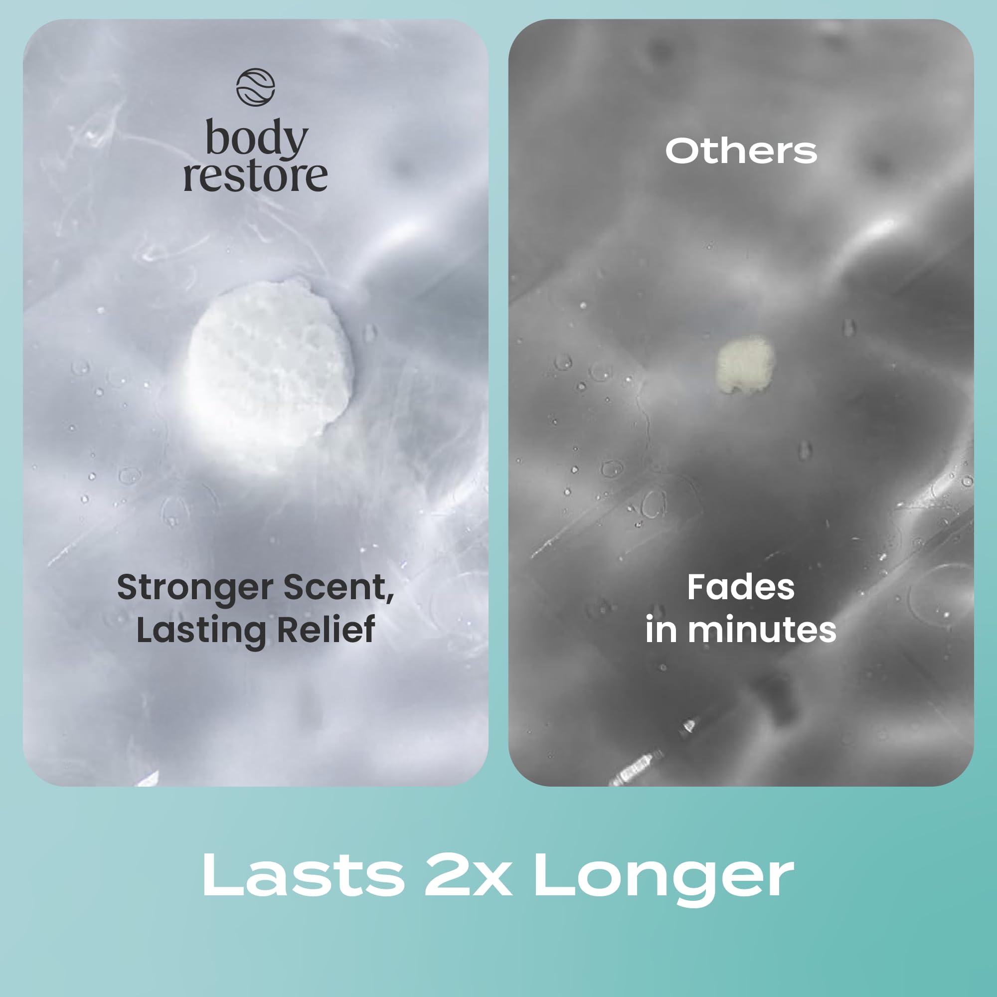 Body Restore travel-friendly shower steamers in compact pack for on-the-go relaxation.