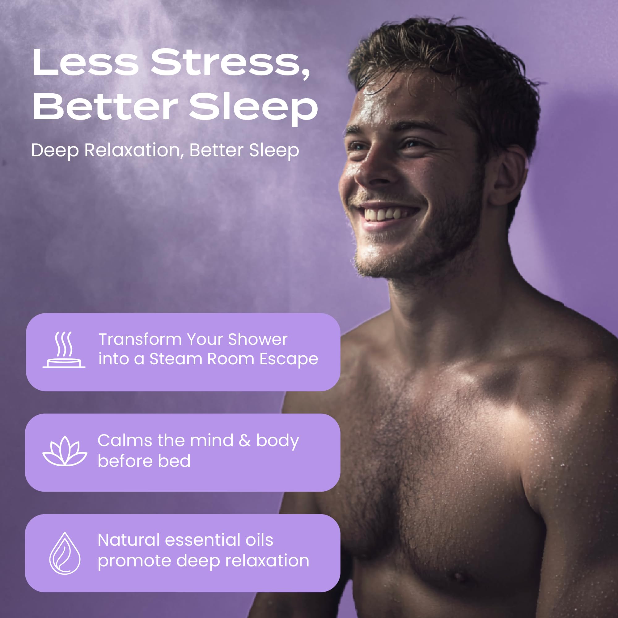 Body Restore Lavender relaxation scene shows serene shower ritual.