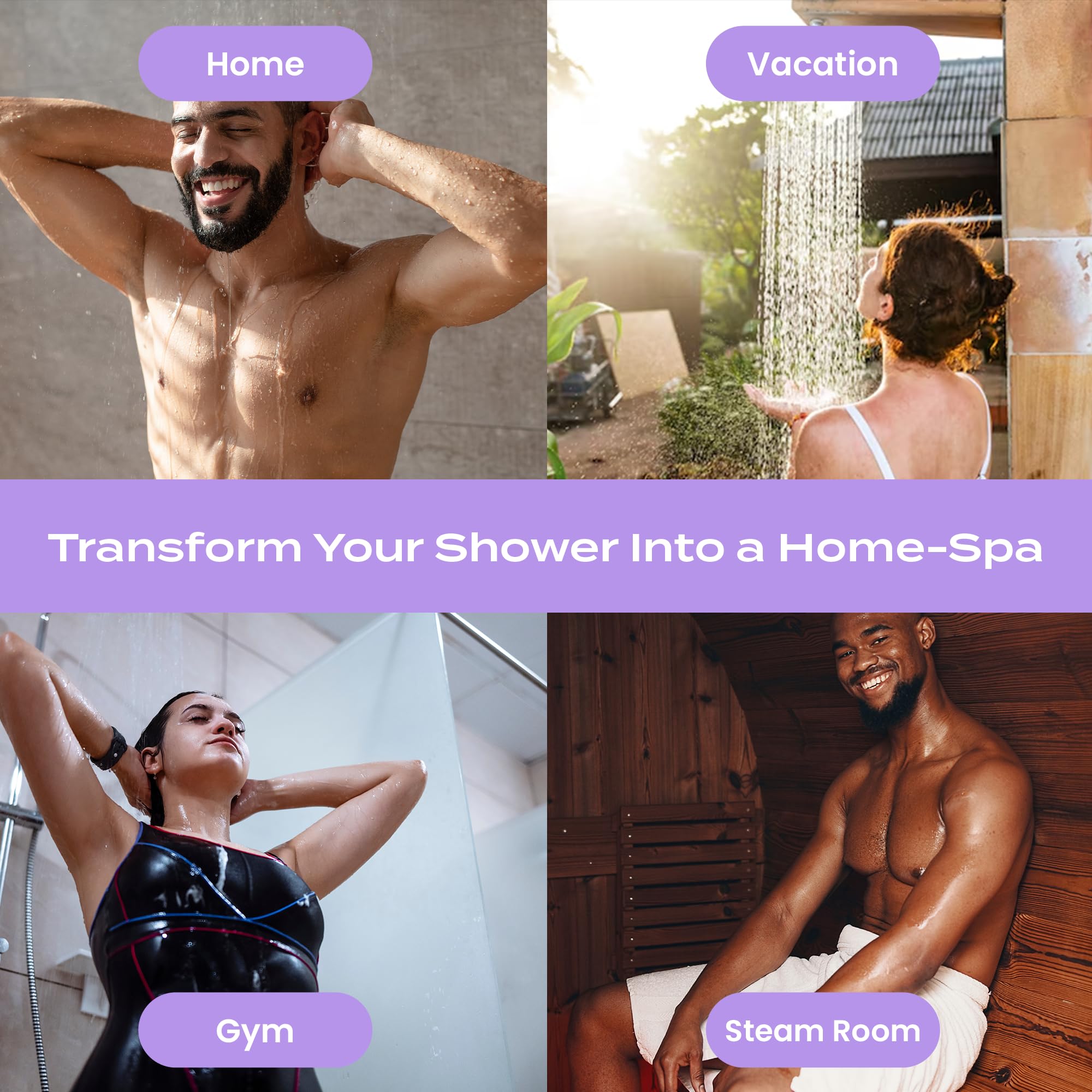 Body Restore Lavender stress-relief routine visuals promote daily calm.