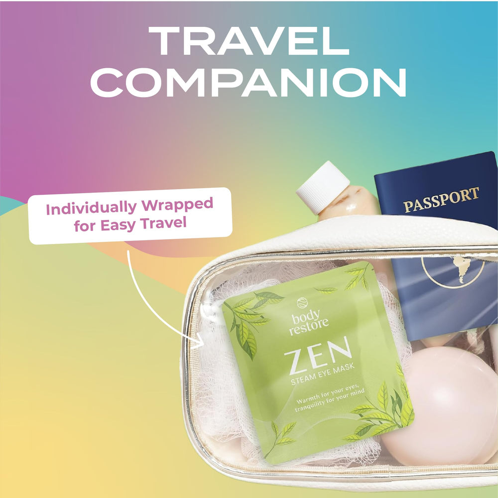 Body Restore steam eye mask jasmine scent image promoting mood lift and unwind.