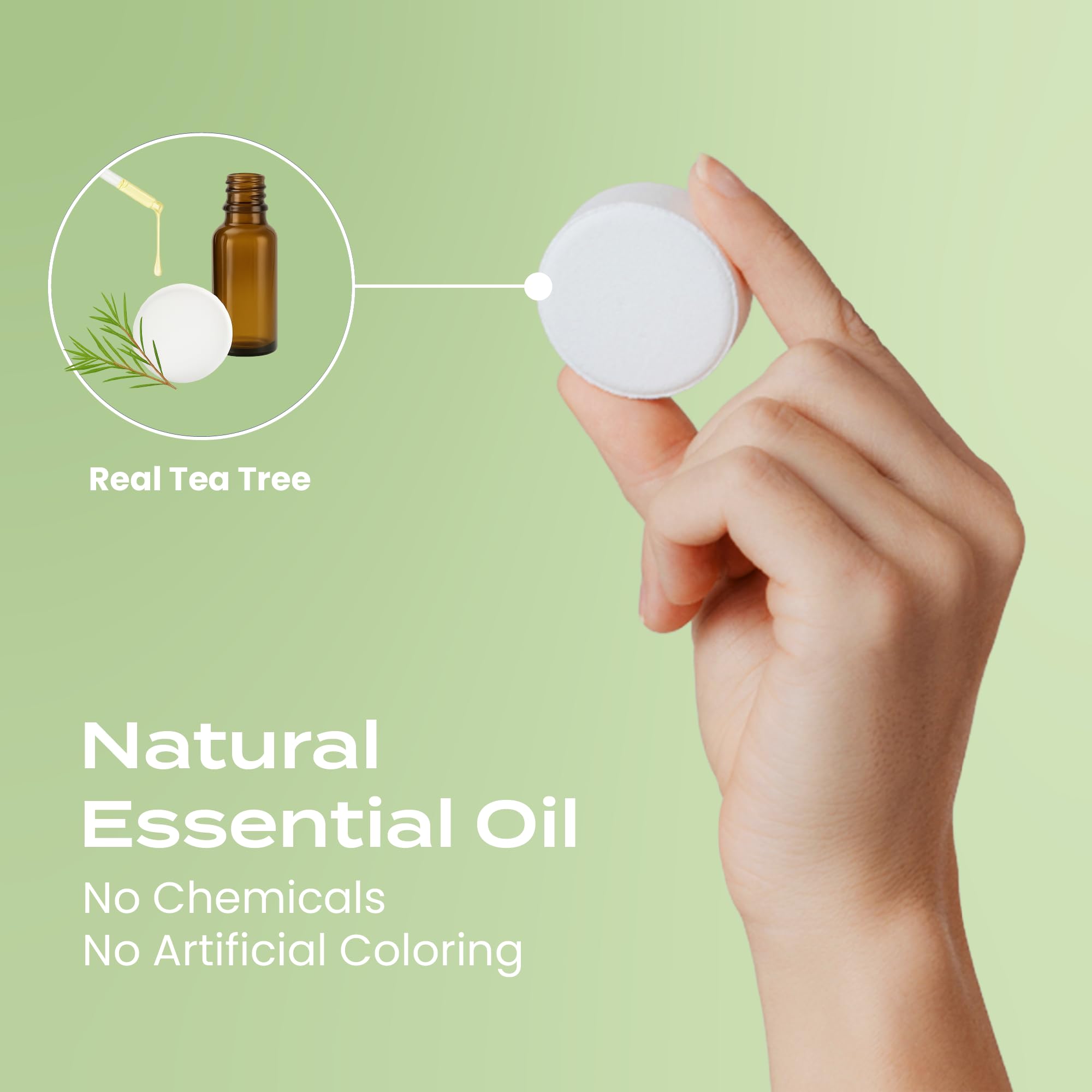 Body Restore Tea Tree steamers close-up showing oils for a spa-like shower