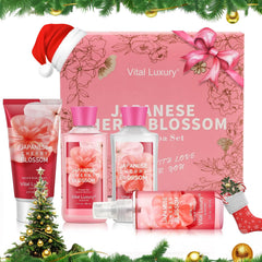 Bodybeau bath gift set shower gel with cherry blossom aroma for refreshing cleanse