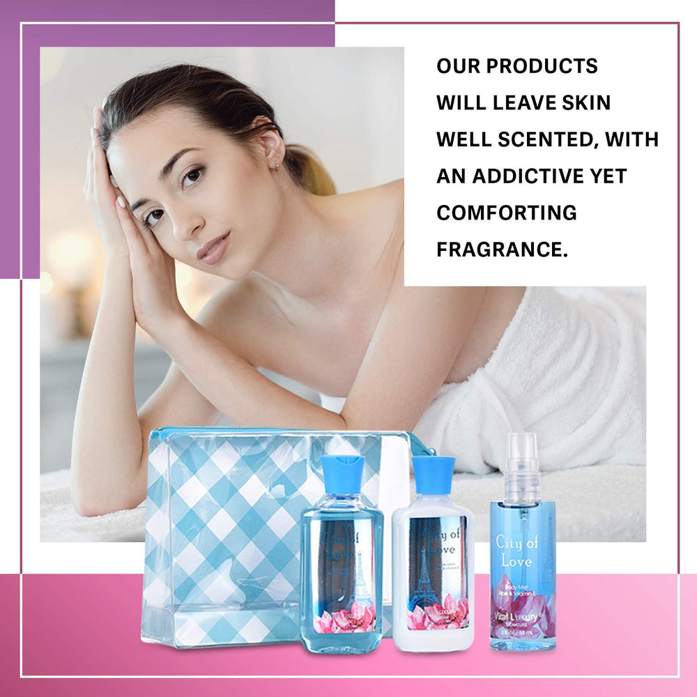 Bodybeau City of Love Spa Set vanilla jasmine rose scent notes