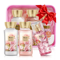 BodyBeau rose collection travel trio body lotion provides daily moisturization on the move.