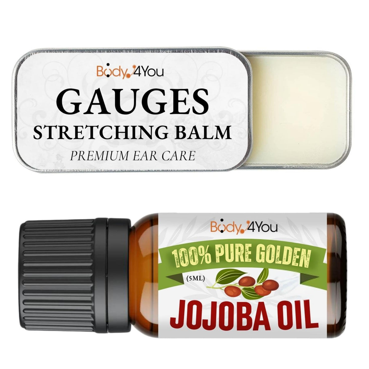 BodyJ4You piercing aftercare kit tin for soothing stretching balm.