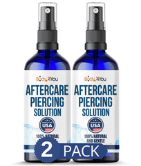 BodyJ4You piercing aftercare spray bottle closeup for easy mist application