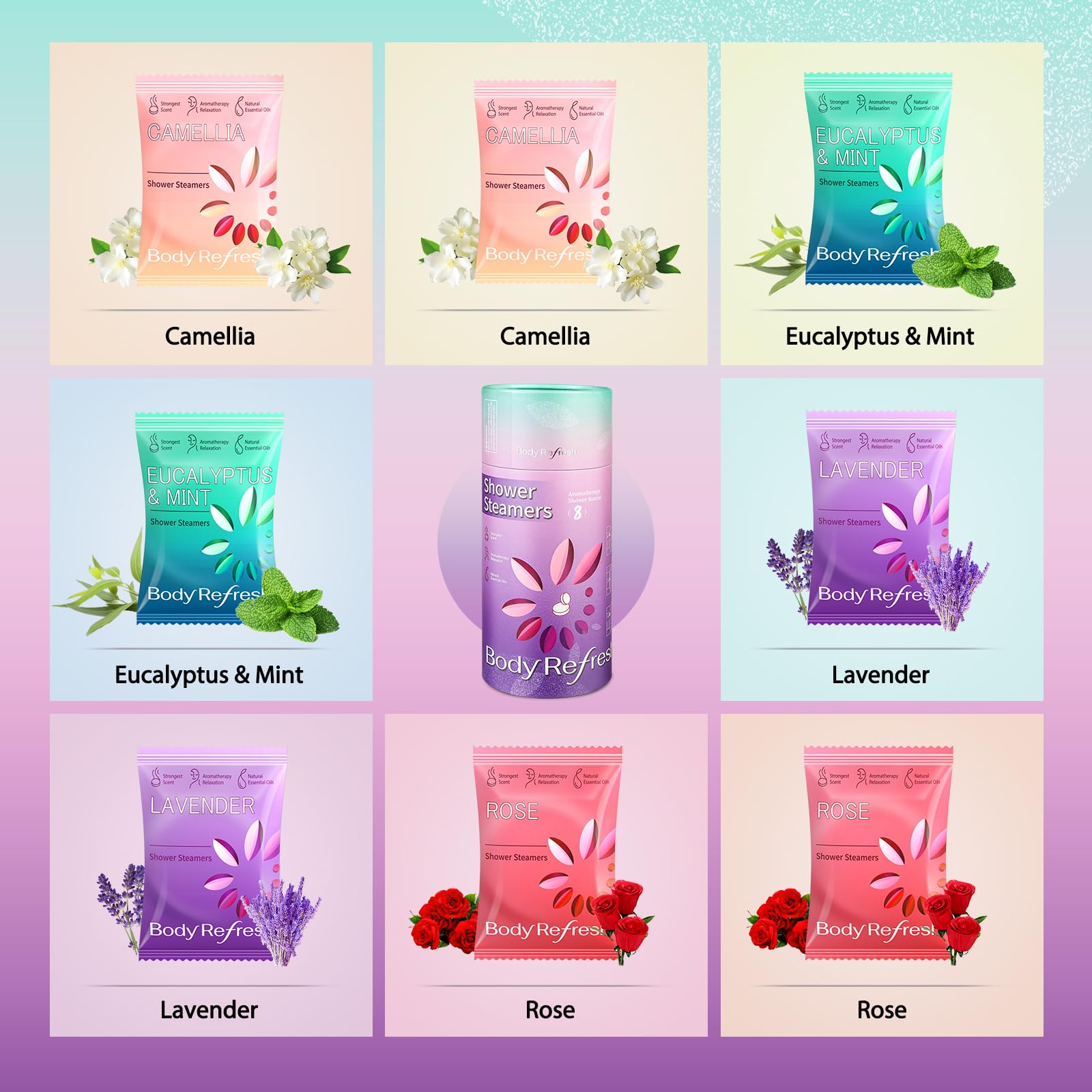 BodyRefresh camellia steamers offering gentle fragrance to enhance relaxation.