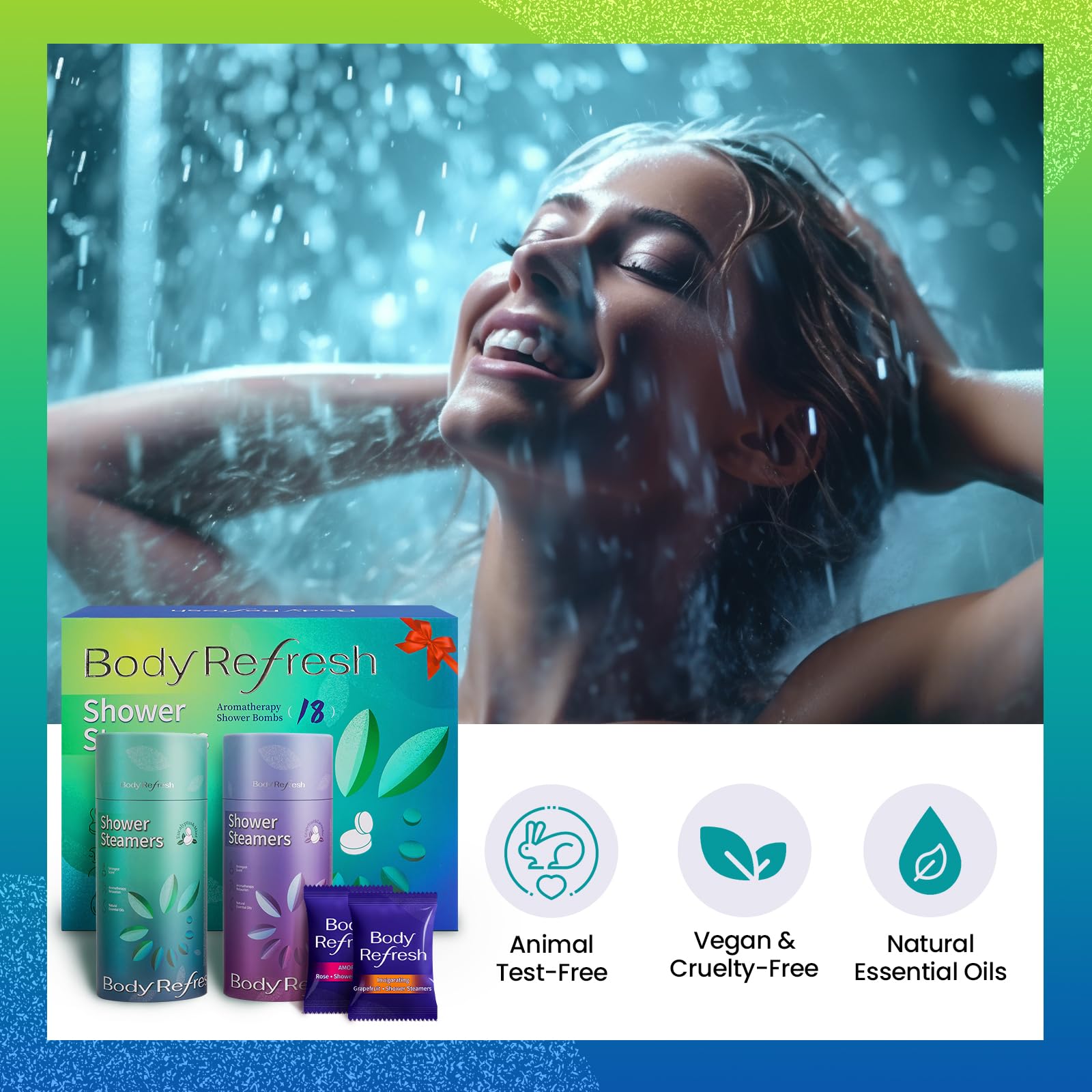 BodyRefresh eucalyptus shower steamer demonstrates refreshing aromatherapy for stressed mornings.
