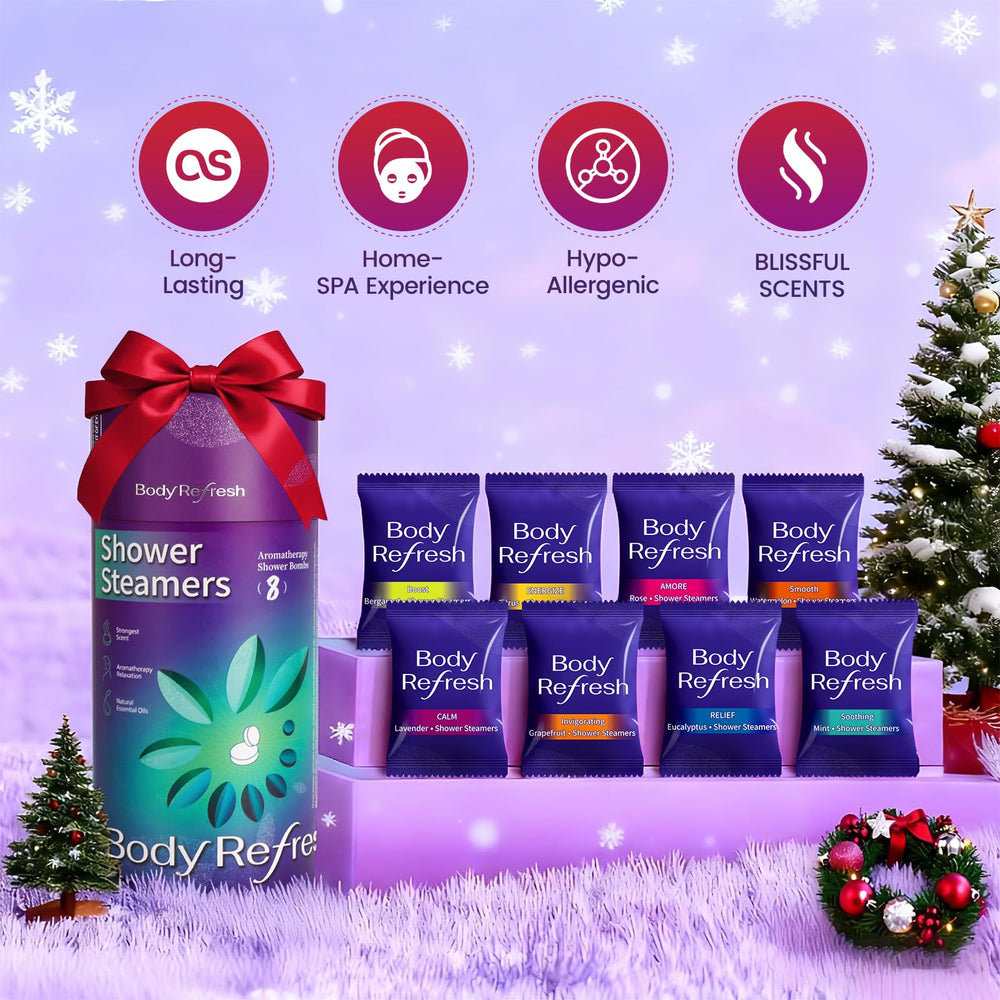 BodyRefresh packaging closeup highlighting premium aromatherapy steamers for gifting.