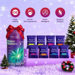 BodyRefresh packaging closeup highlighting premium aromatherapy steamers for gifting.