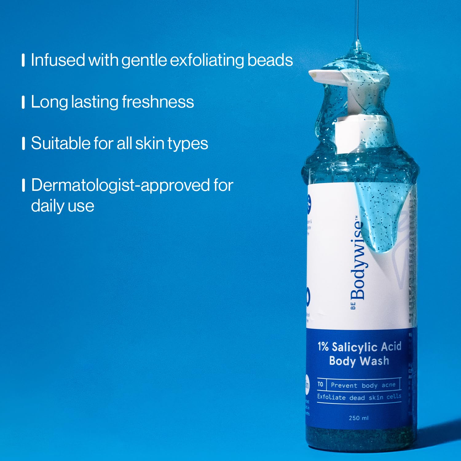 Bodywise Be Body Wash antibacterial formula for cleaner feeling skin.