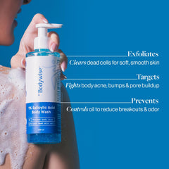 Bodywise Be Body Wash rich foam showing a refreshing shower experience.