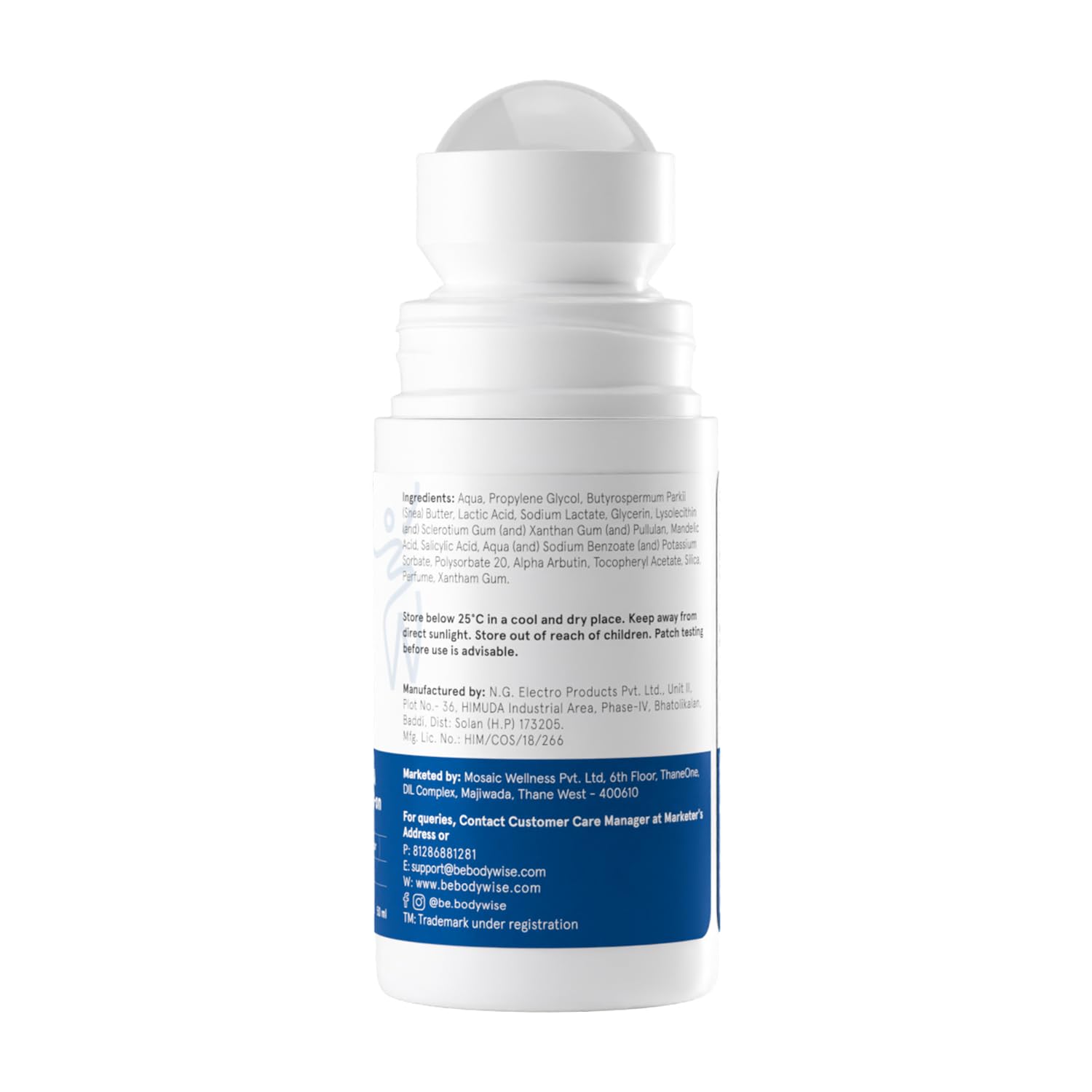 Bodywise deodorant roll-on is dermatologist-tested for all skin types.