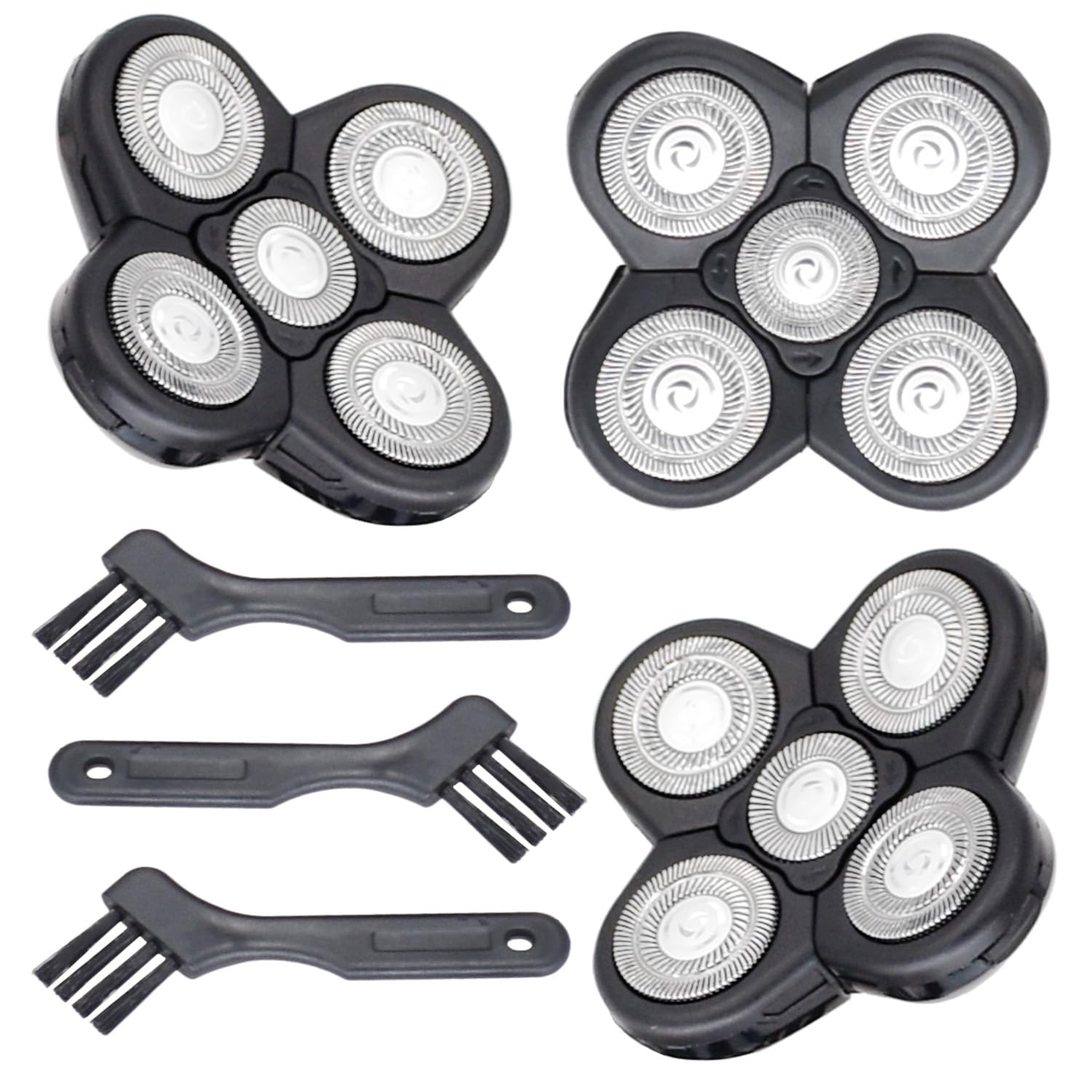 BOEEA 5-head shaver blades pack for smooth dry or foamy shaves.