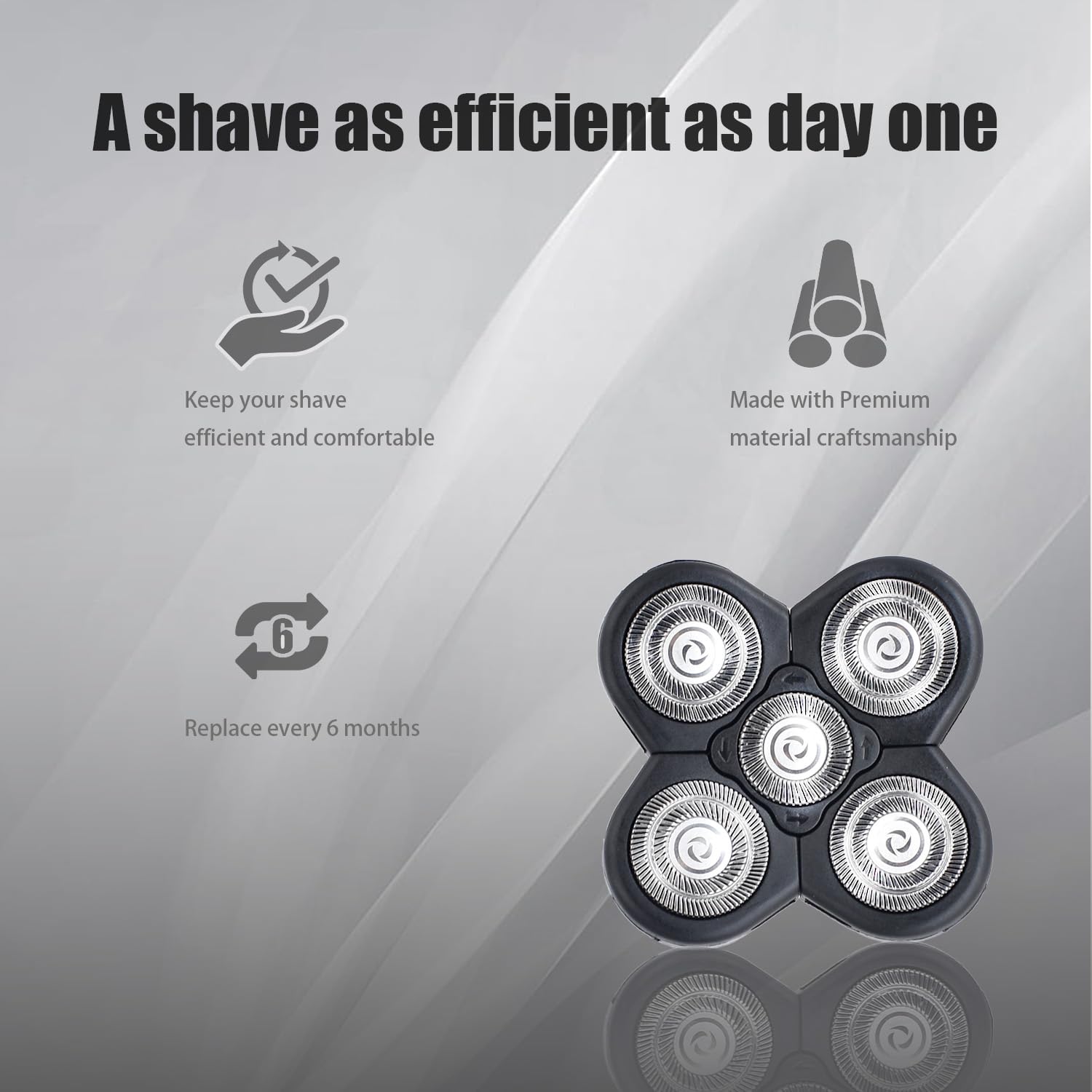 BOEEA-compatible with Freebird shaver head showing seamless fit for bald men.