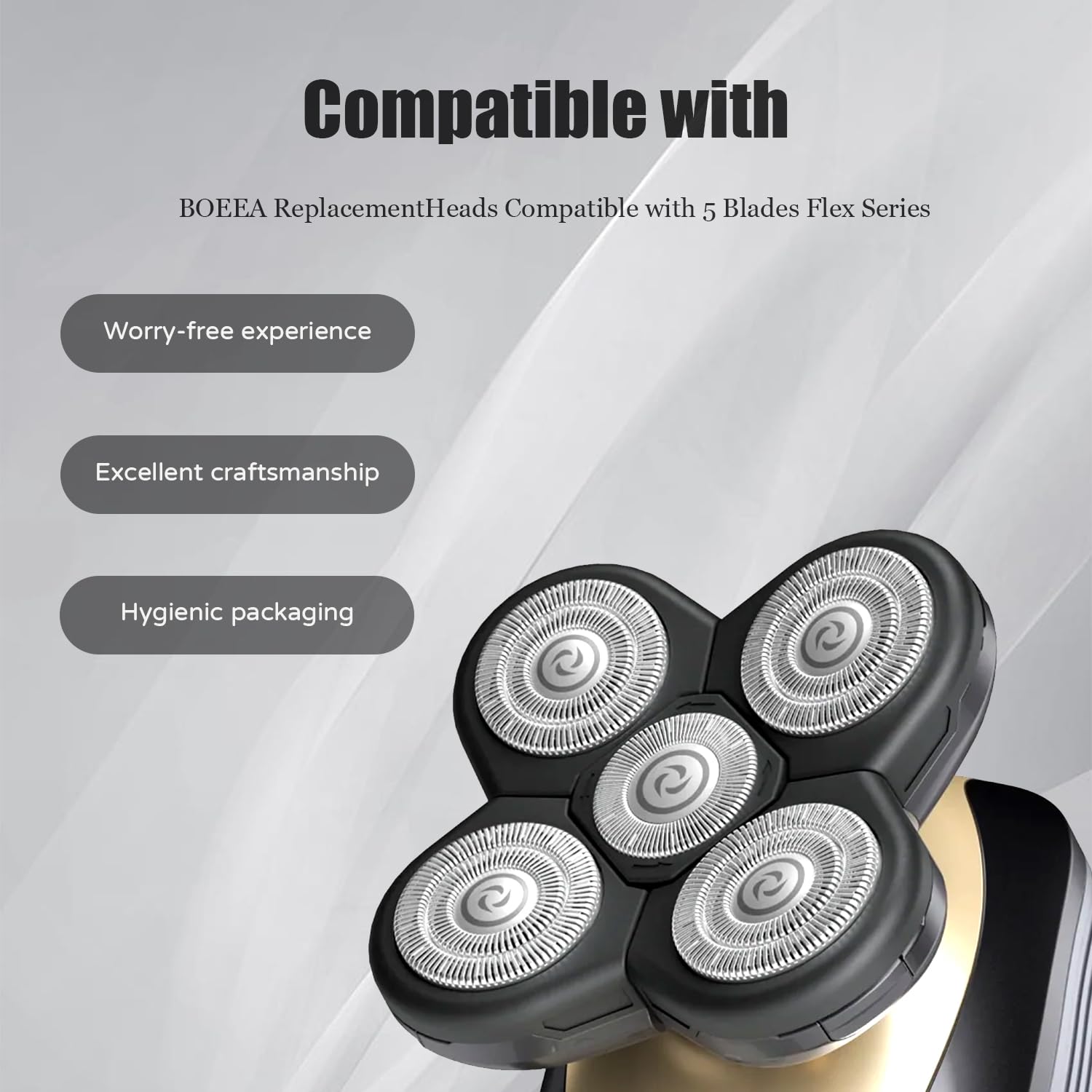 BOEEA Freebird shaver refills shown for seamless grooming routine.