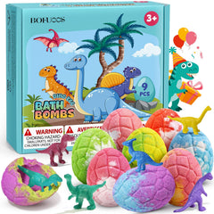 Bofuoos Dinosaur Bath Bombs colorfully swirl water for a fun, kid-friendly bath time
