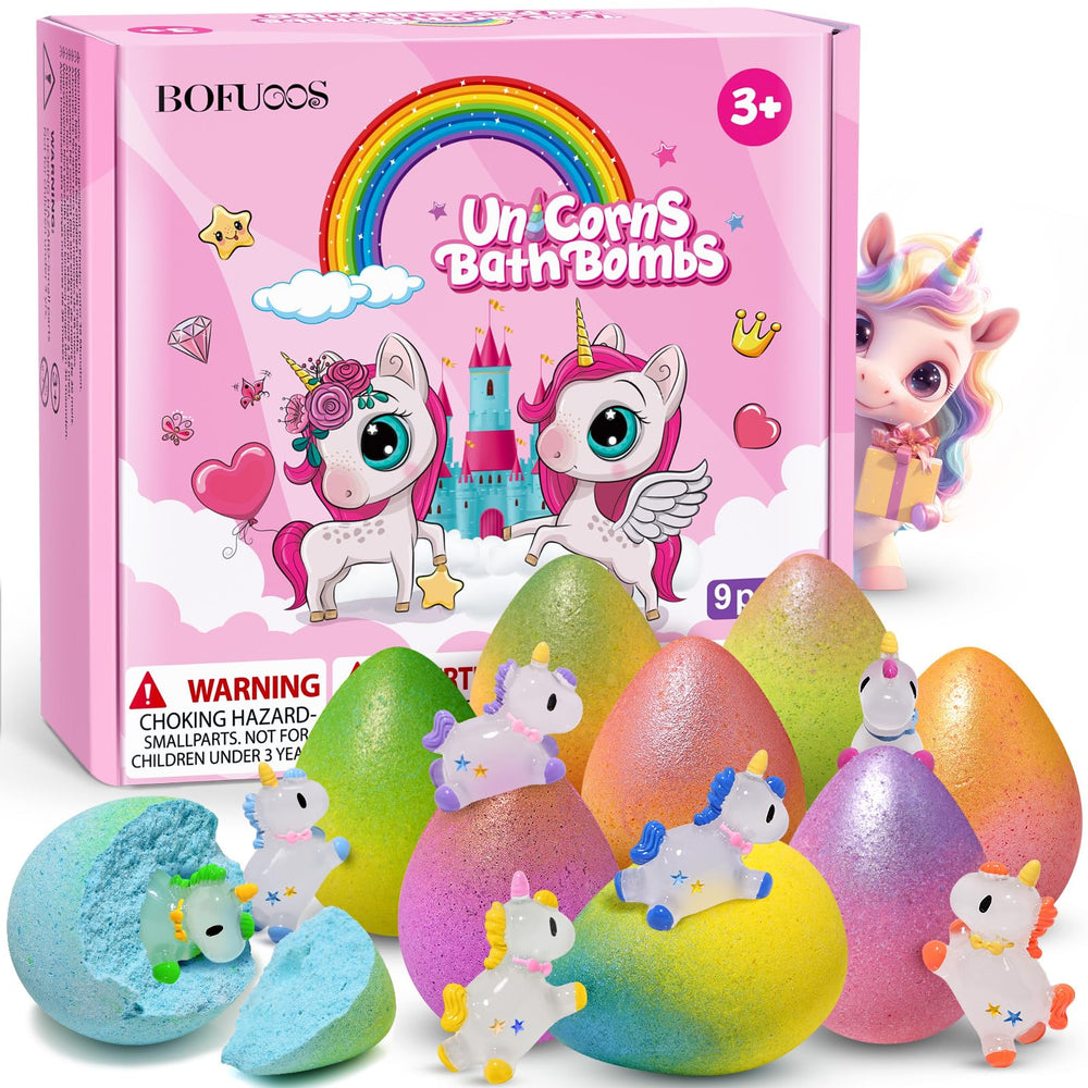 Bofuoos Unicorn bath bombs 9-pack for magical soak time