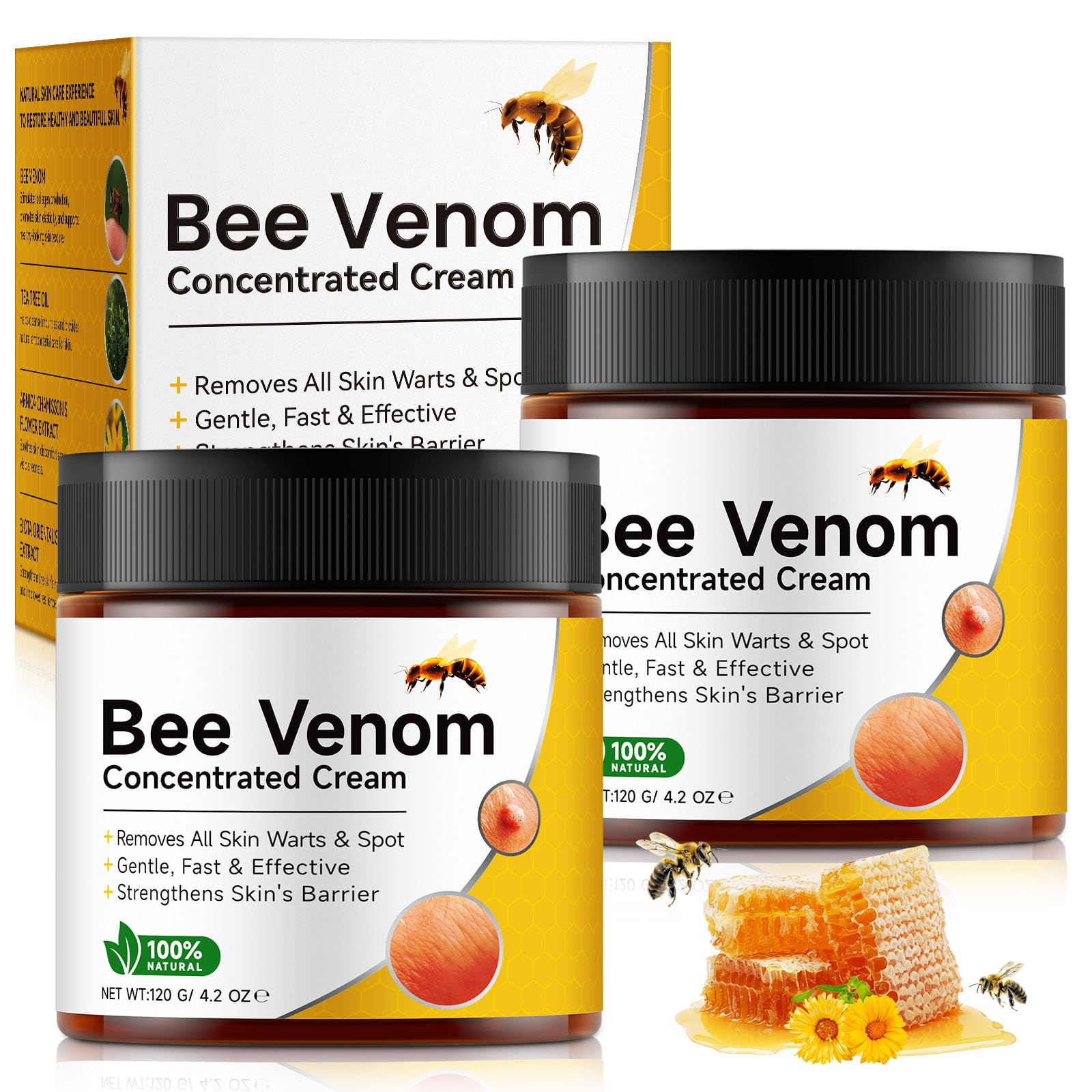 BOIUOITI Bee Venom Comprehensive Cream pack front shows dual jars for a complete skin routine.