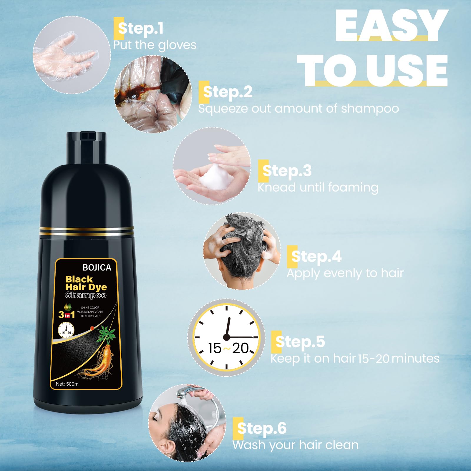 BOJICA 500ml bottle provides multiple color sessions for weeks