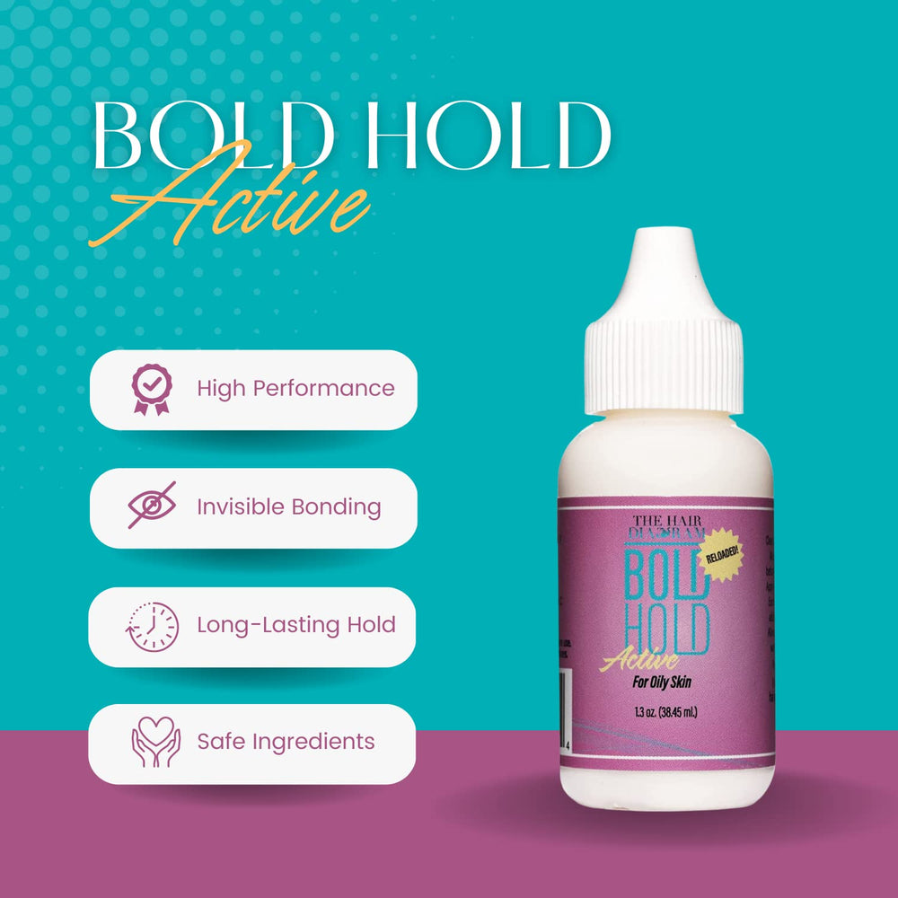 Bold Hold Active wig application reveals an invisible bond for natural wear.