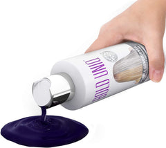 BOLD UNIQ Purple Conditioner label closeup highlights violet pigments counteracting yellow tones.