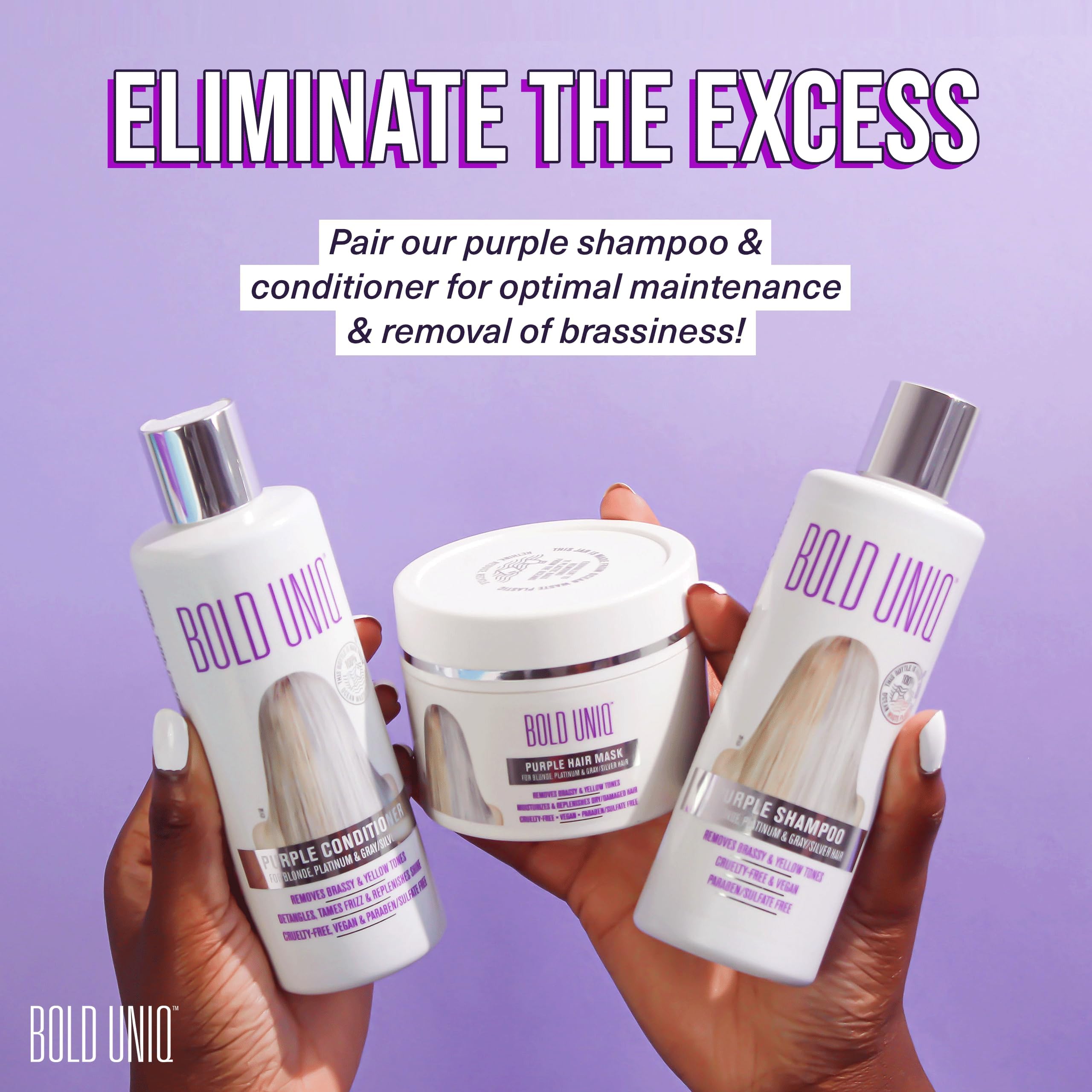 Bold Uniq Purple Hair Mask ingredients label highlights soy protein and B5
